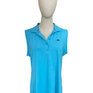 Peter Millar Bright Blue Sleeveless Polo Athletic Sun Protectant Tank Sz Large